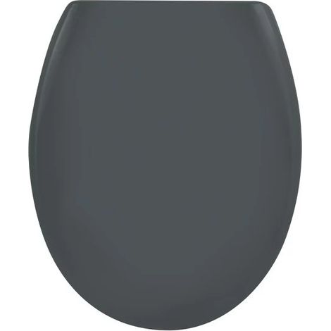 Abattant wc thermo dur gris – Charnières inox – Système easy clip – Mécanisme de fermeture lente – Dimensions 37,2x41/45,5cm – Spirella