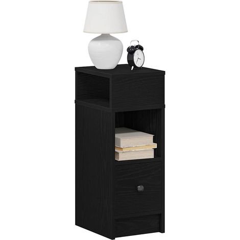 Tables de chevet 2 pcs-Lot de 2 Table de nuit avec tiroir noir 25x31x66 cm 902788 (1/5)