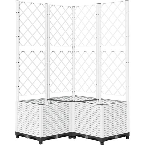 Maison Exclusive - Pflanzkübel mit Rankgitter Weiß 80x80x136 cm P