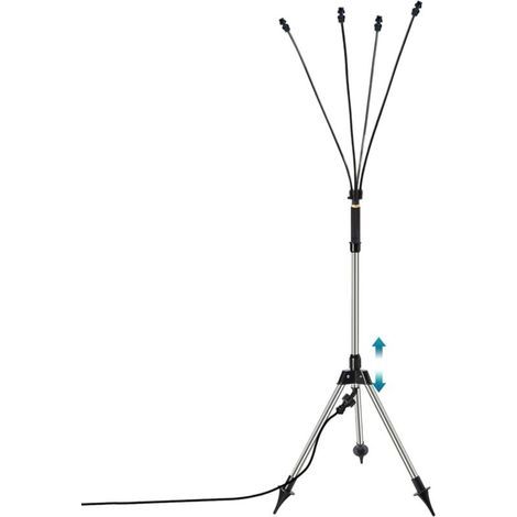 Apex – Brumisateur sur pied réglable 26,4-45,7 pouces – Système de brumisation portable 360° – Conduit d'eau flexible 26 pieds – Pour terrasses extérieures