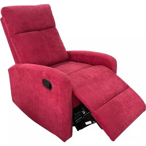 poltrona bellahome "clara" con recliner in tessuto bordeaux 71x88x102 cm