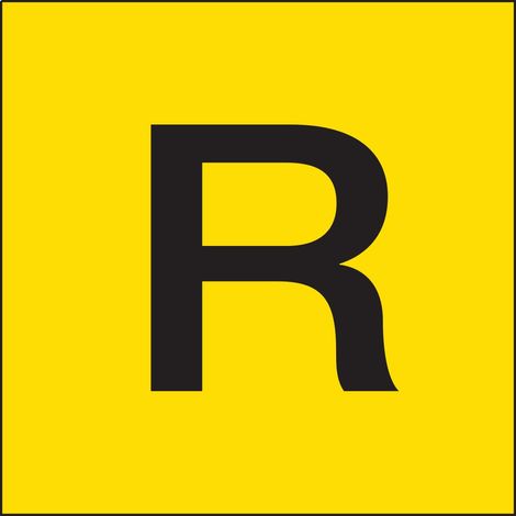Etichette in PVC Segnaletica per il trasporto di merci come rifiuti "R" ADR 15x15cm - Misura: 150mm x 150mm - Numero Pezzi: 100 pezzi