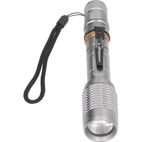 Torcia LED ricaricabile da 5000 lumen – 5 modalità – Zoom tattico – Impermeabile – Emergenza, campeggio – Grigio (1/5)