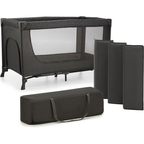 Kinderkraft Joy Light Cuna de Viaje, Parque Cuna bebé Desde Nacimiento hasta 25 kg, Plegado rápido y fácil, Entrada Lateral, Bolsa de Viaje, Gris