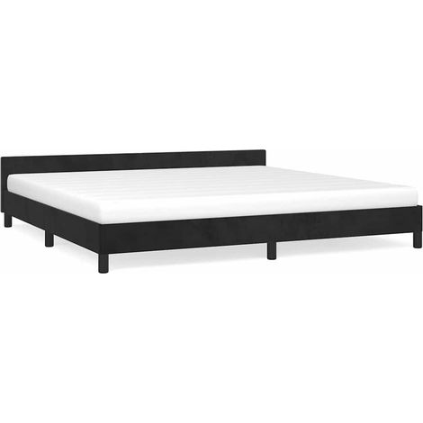 Maison Exclusive - Giroletto senza Materasso Nero 200x200 cm in Velluto (1/5)