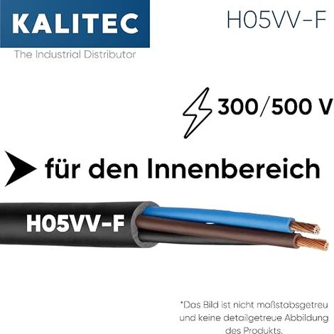 Câble H05VV-F - Fil Électrique Noir Flexible 2 Fils (1/4)