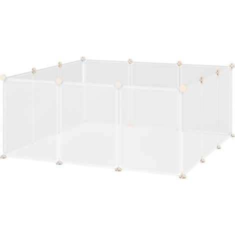 Modulares Gehege für kleine Tiere, 12 Paneele, Metall und PP-Harz, 105x105x45 cm (1/5)