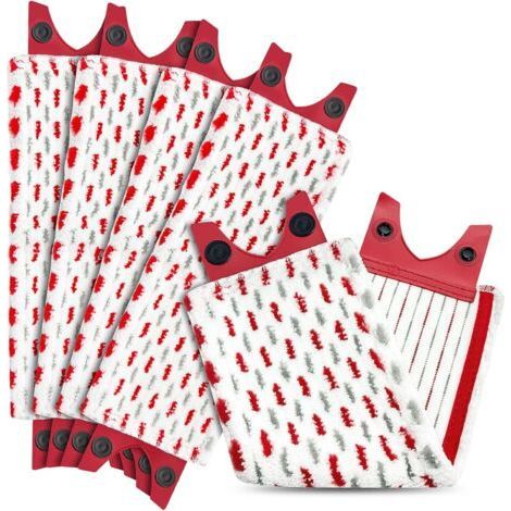 Absorbante Recharge Balai Microfibre Kit, 5 Pièces Têtes de Balai Plates en Microfibre, Balai Tampons de Rechange Réutilisable, pour Efficace Nettoyage des Sols