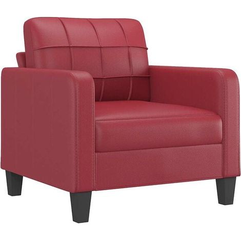 Fauteuil Rouge Bordeaux 60 cm en Similicuir (1/5)