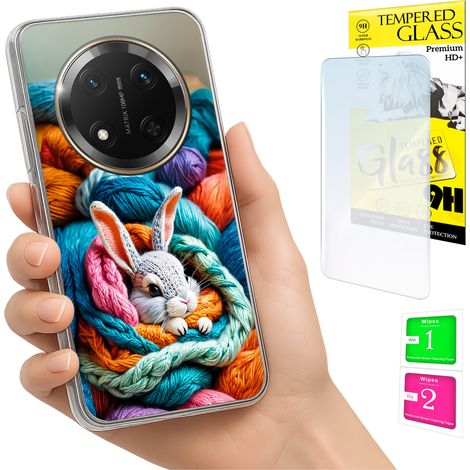 Funda para Honor Magic7 Lite con foto y gráficos de conejo + cristal (1/5)