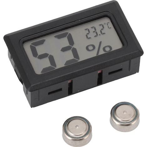 Hygromètre-thermomètre numérique LCD noir pour coffret à cigares (1/4)