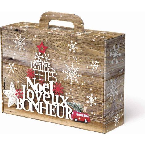 Scatola valigetta in cartone con albero di Natale, 22x8,5x18 cm (kit da 10)