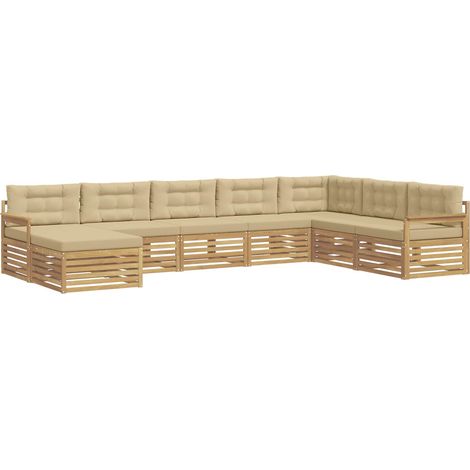 Outdoor Sofa Set with Cushion 8 pcs White and Beige vidaXL (1/5)