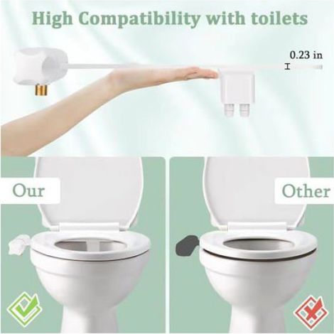 Bidet - Réglable En Pression D Eau - Universel Pour Toilettes Standard - Ultra Fin - 1 Piece (1/5)