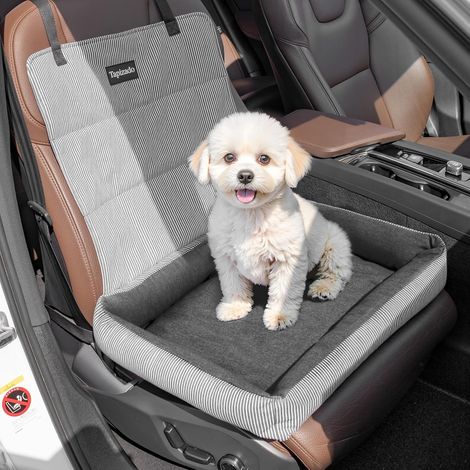 Sièges de voiture pour chiens de petite taille, siège rehausseur amovible pour chien avec coussin en coton doux, lit de voyage confortable pour animal de compagnie, siège de voiture pour (1/5)