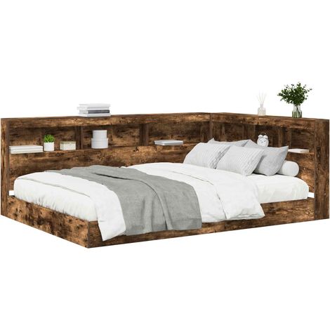 Maison Exclusive - Letto Libreria Rovere fumo 140 x 200 cm Legno multistrato (1/5)