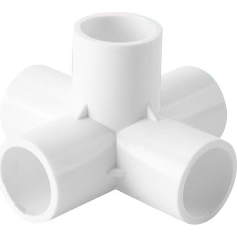 Bardusch Raccord coudé en PVC - 3 voies - Raccord de tuyau - Raccord adaptateur 3/4/5 voies en PVC pour conduites d'eau domestiques (1/5)