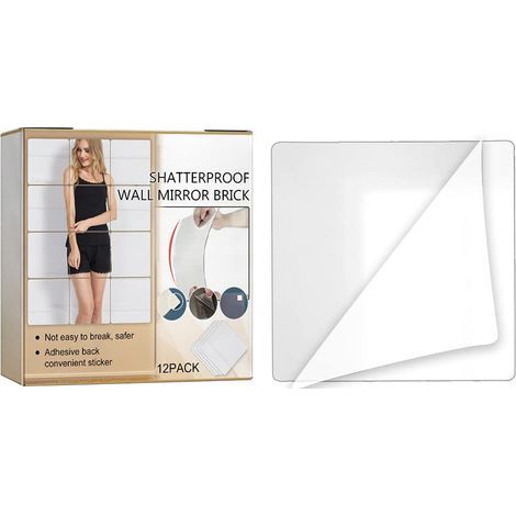 Autocollants de Miroir Auto-adhésifs Feuilles de Miroir Acrylique Flexibles Carreaux de Miroir sans Cadre pour Plafond Mural (1/5)