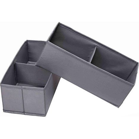 Boîtes de Rangement Pliable Paquet de 2 pour Adulte, Bacs de Rangement Mignon Panier de Rangement Stockage Containers Organiseur Tiroirs pour Les vêtements, Jouets, Bureau, 13X28X10CM (1/4)