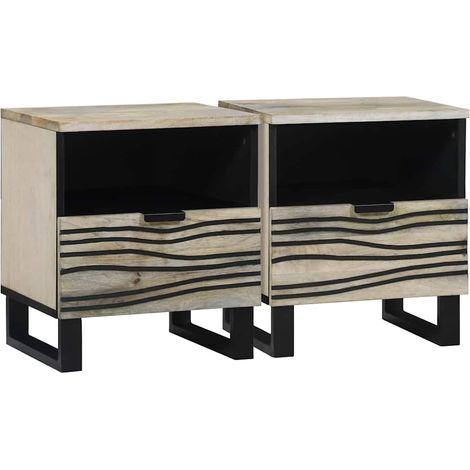 Mesa de noche 2 pcs 40 x 33 x 46 cm Madera de ingeniería