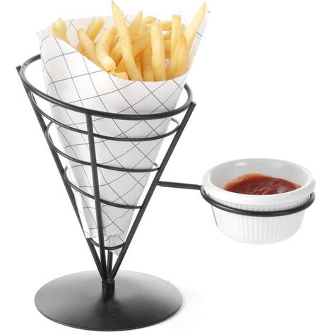 Servierständer für Pommes frites und Snacks mit Soßenhalter - Hendi 630914 (1/5)