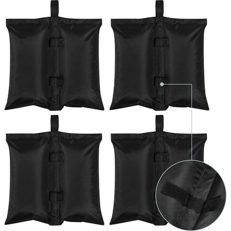 WOLTU Gazebo Weight Set of 4 Pavilion Weights Feet Can Be Filled 4 Elements Pop-up Tents Parasols, 7kg Load, Black