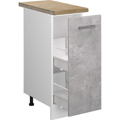 Armadio cucina dispensa alto R-Line, Calcestruzzo, 30 cm , PL Rovere, Vicco