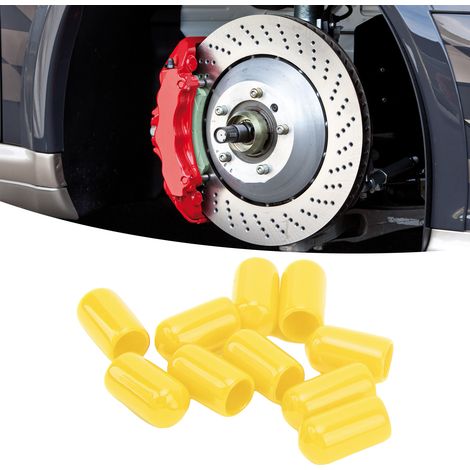 20 universelle PVC-Bremsmutterkappen für Kraftfahrzeuge mit 6 mm Innendurchmesser (gelb) (1/5)