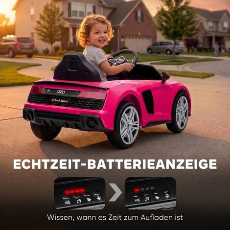 Kinder Elektroauto 12V Kinderauto mit Fernbedienung Lithium-Akku 2 Motor Sanftanlauf Hinterradfederung Rosa (1/5)