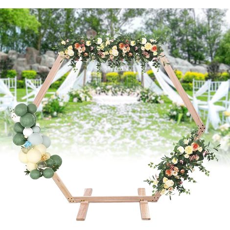 Arche de mariage hexagonale en bois - Pour fête d'anniversaire, mariage, jardin - Décoration intérieure et extérieure