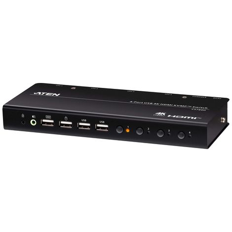 Switch KVM aten CS784H con 4 porte HDMI, USB, 4K e 60Hz. (1/4)