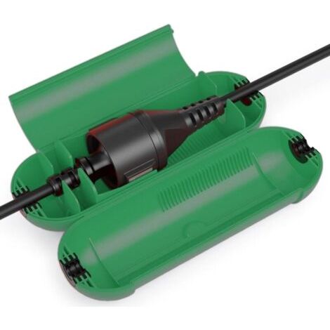 Grüne Safe-Box / Verlängerungskabel-Schutzbox (Kabelschutz, Innenbereich) (1 Stück) FLITI (1/4)