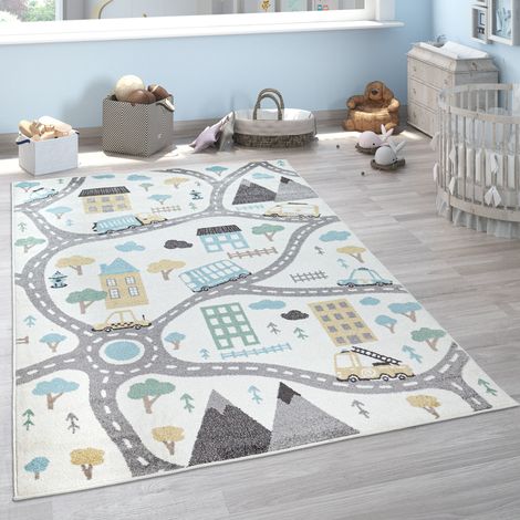 Paco Home – Tapis enfant 133x190 cm – Poils ras en polypropylène – Doux et résistant – Compatible chauffage au sol jusqu'à 24°C – STANDARD 100 by OEKO-TEX®
