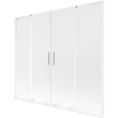 Mexen Velar L Duo pare-baignoire à 2 battants coulissants 170 x 150 cm, givre, blanc - 896-170-003-32-20 (1/2)