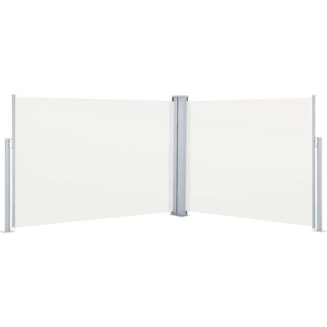 Retractable Side Awning Cream 100x1000 cm vidaXL