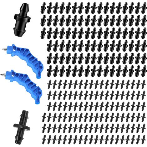 200pcs Drip Irrigation Plugs Pipe Accessories with Hole Punching Tool 2pcs for Home Garden Hose Pipe Supplies (1/5)