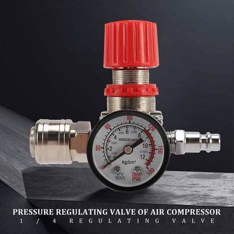 Régulateur de pression pour compresseur d'air, vanne de réduction, raccord 12 bars - FFY (1/4)
