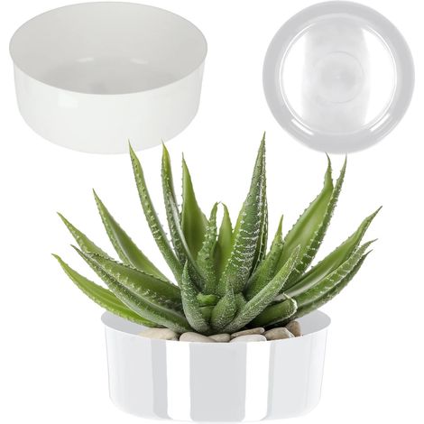 Housse de pot de fleurs, design durable, compatibilité avec les plantes d'intérieur, BLANC, Moyen-a (1/2)
