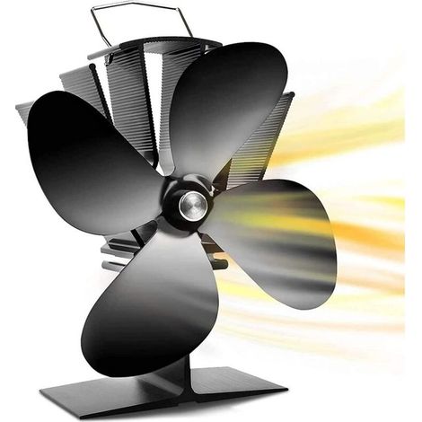 Heat Powered Wood Stove Fan, 4 Blades for Wood Burners/Fireplace, 60℃/140℉ Fireplace Fan, Quick Start, Quiet Warm Air Circulation, Effective Fuel Saving (1/5)