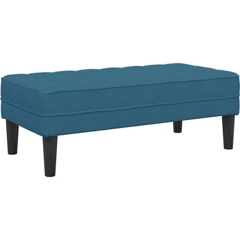 banc Bleu 113 x 57 x 39 cm Velours CFW696791 (1/5)