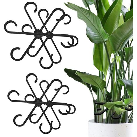 (Noir, lot de 4) Support pour plantes grimpantes d'intérieur, treillis en plastique, installation facile, idéal pour les plantes d'intérieur et d'extérieur. (1/4)