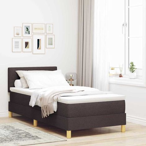 Boxspringbett mit Kissen Dunkelbraun 80 x 200 cm Stoff