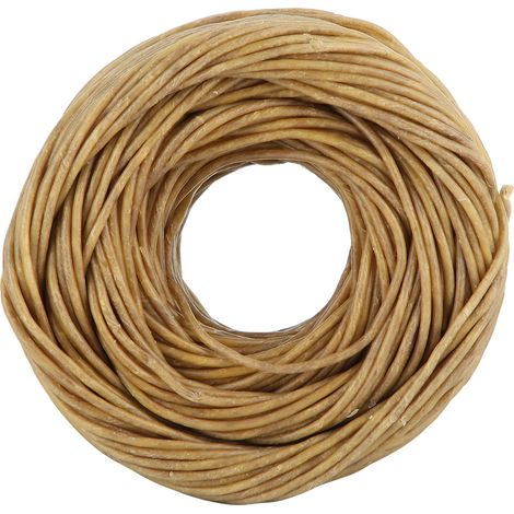 Mèche de bougie en fibre naturelle 2mm avec revêtement cire d'abeille pour bougies parfumées DIY - 60m (Foncé) (1/5)