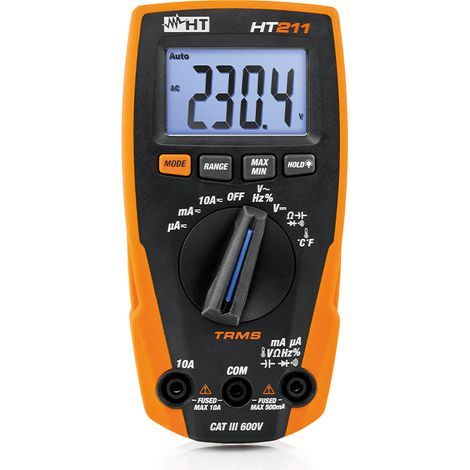 Multimetro Digitale Compatto, Tensione AC / DC, Corrente AC / DC, CAT III 600 V, HT211