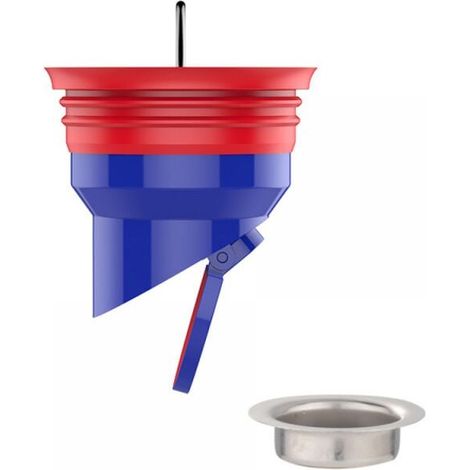 Caniveau de douche anti-odeurs, anti-retour, adapté aux trous de 35 à 52 mm de diamètre, 1 pièce (avec 2 réducteurs) (1/4)