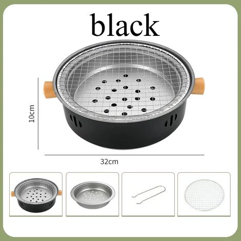 Barbecue portable (noir), poêle à barbecue multifonctionnelle de table, outil idéal pour le camping et les barbecues de jardin. (1/5)