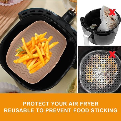 Poêle en silicone pour friteuse à air chaud, casserole rectangulaire en silicone pour friteuse à air chaud, plateau en silicone pour friteuse à air chaud (1/5)