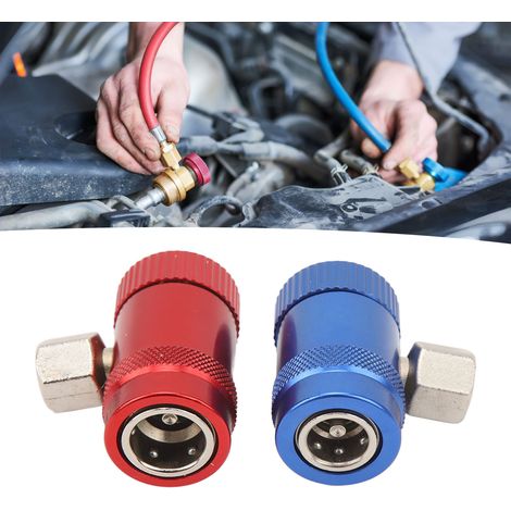 1/4"-Schnellverbinder (männlich) R1234yf, Ober-/Unterseite, manueller Steckverbinderadapter R1234yf mit verlängerter Schutzhülse gegen Trennen (VT01347B) (1/5)