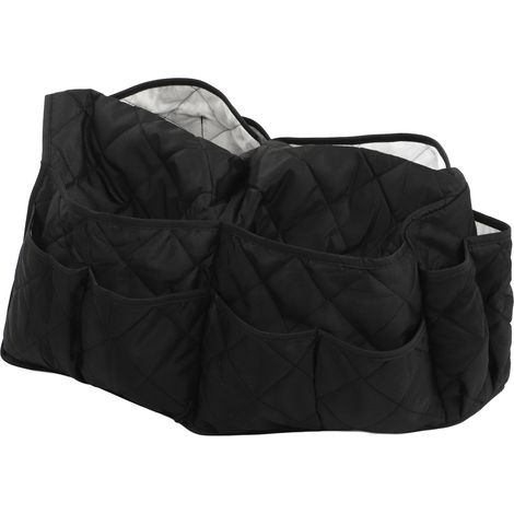 Sac de rangement pour accoudoir de canapé, 14 poches, grande capacité, imperméable, à suspendre, pour télécommande ou téléphone (noir). (1/5)