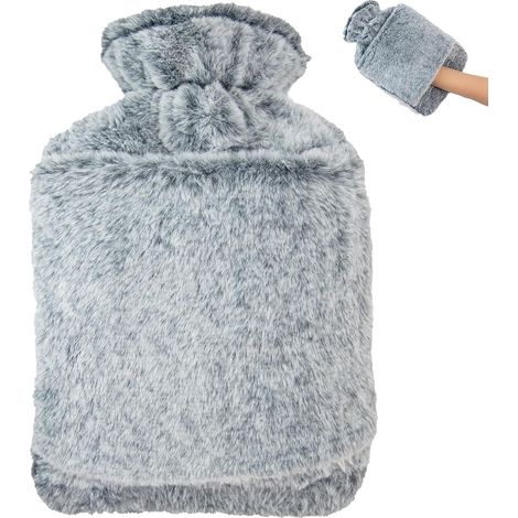 Wärmflasche – 2L auslaufsichere Wärmflasche, warm und weich, perfekt für Kinder und Erwachsene, ideal zum Aufwärmen oder Entspannen im Bett (blau)